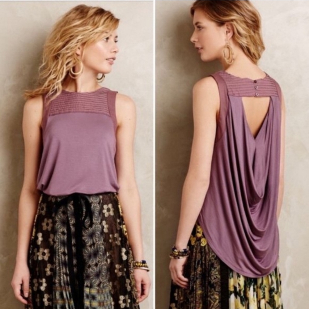 New Amadi Malva Mandy Drape Back Shirt Top XS